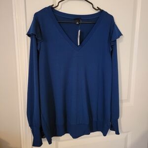 Torrid Royal Blue V-Neck Blouse